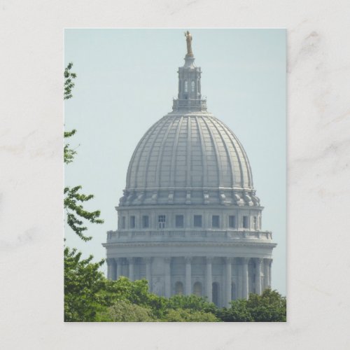 Close Up of the top of the Madison Wi Capitol Postcard