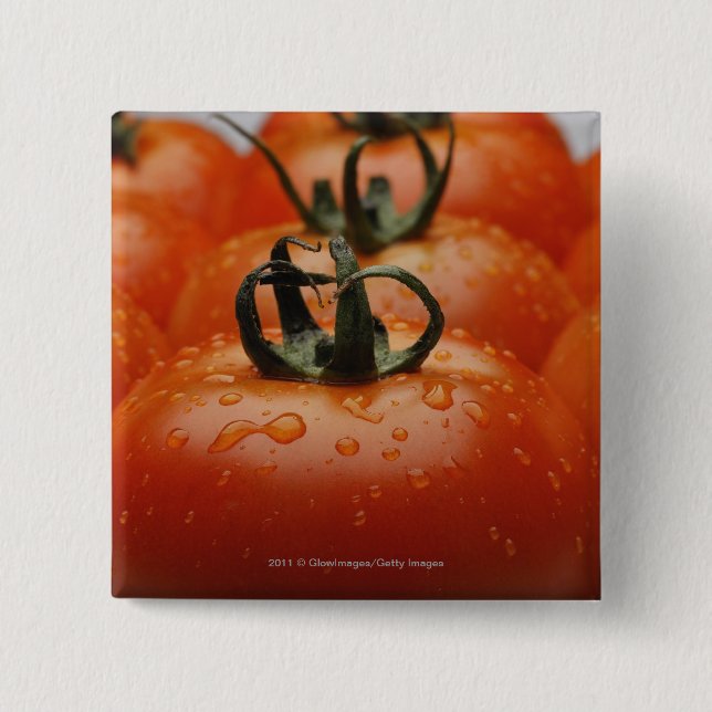 Close-up of tomatoes 2 pinback button (Front)