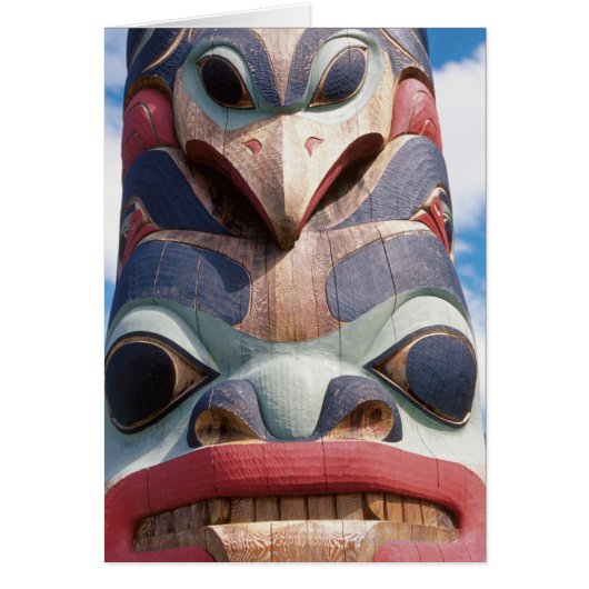 Close-up of totem pole in Sitka, Alaska, USA (Front)