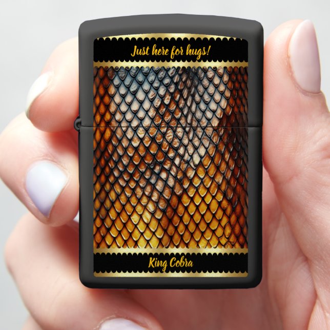 Close-up of venomous snakeskin patterns zippo lighter (In Hand)