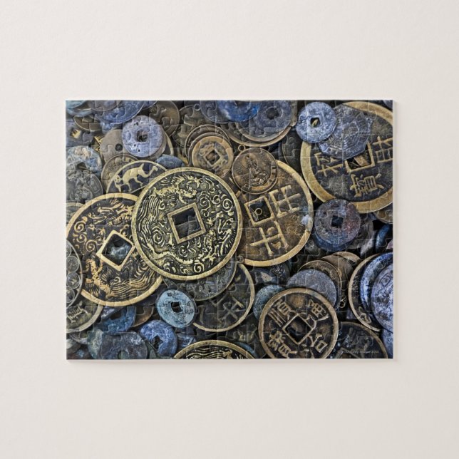 Close up of Vietnamese coins Jigsaw Puzzle (Horizontal)