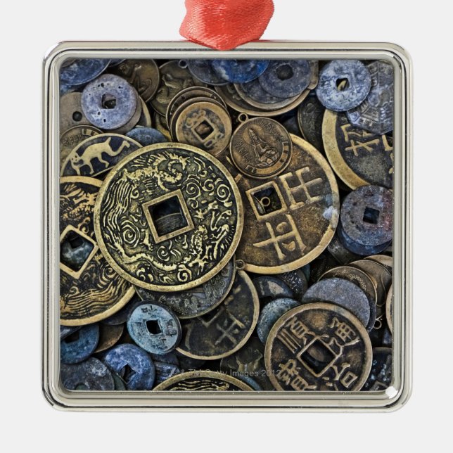 Close up of Vietnamese coins Metal Ornament (Front)