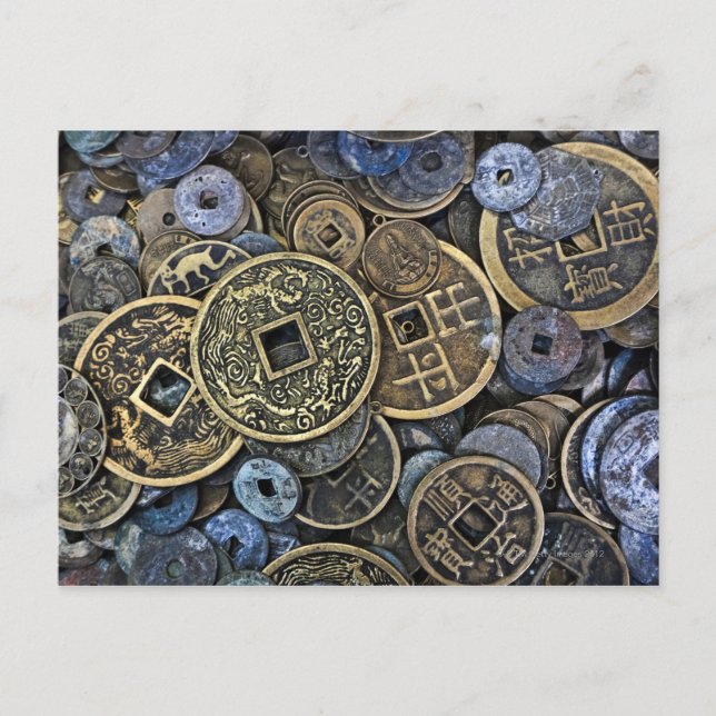 Close up of Vietnamese coins Postcard (Front)