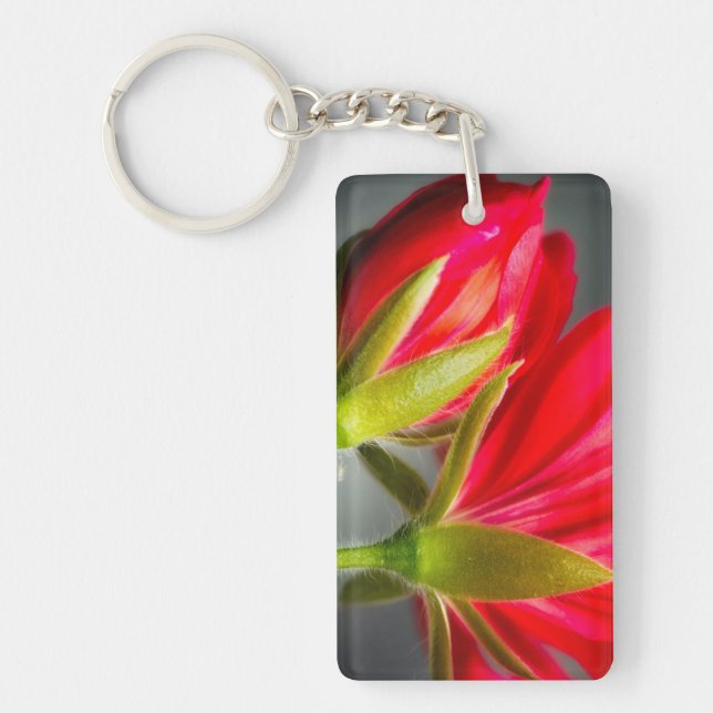 Close-up of vining geranium from back of flower keychain (Front)