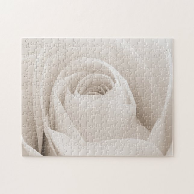 Close up of White Rose Petals Jigsaw Puzzle (Horizontal)