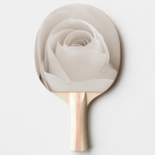 Close up of White Rose Petals Ping-Pong Paddle