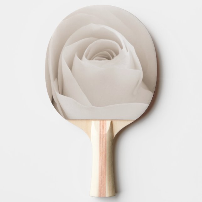 Close up of White Rose Petals Ping-Pong Paddle (Front)