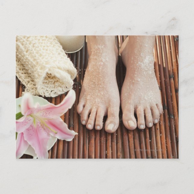 Close-up of womans feet having spa treatment postcard (Front)