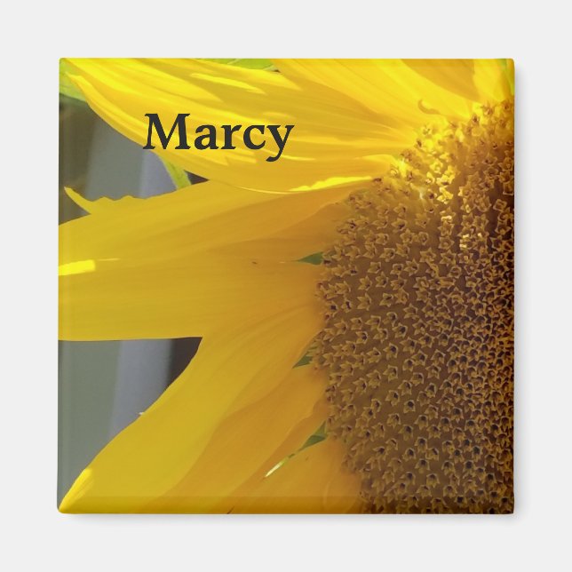 Close Up of Yellow Sunflower Magnet (Front)