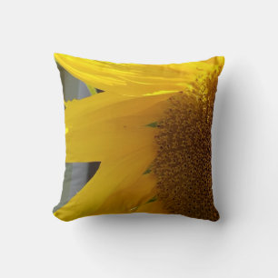 Close Up of Yellow Sunflower Throw Pillow