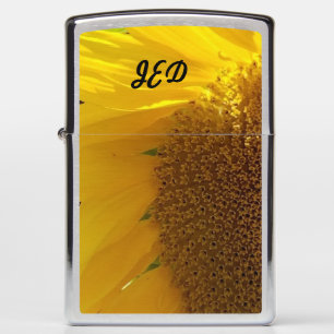 Close Up of Yellow Sunflower Zippo Lighter