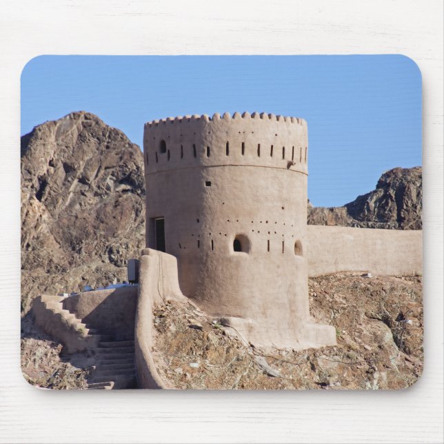 Close up on a watch tower in old Muscat - Muscat, Mouse Pad (Front)