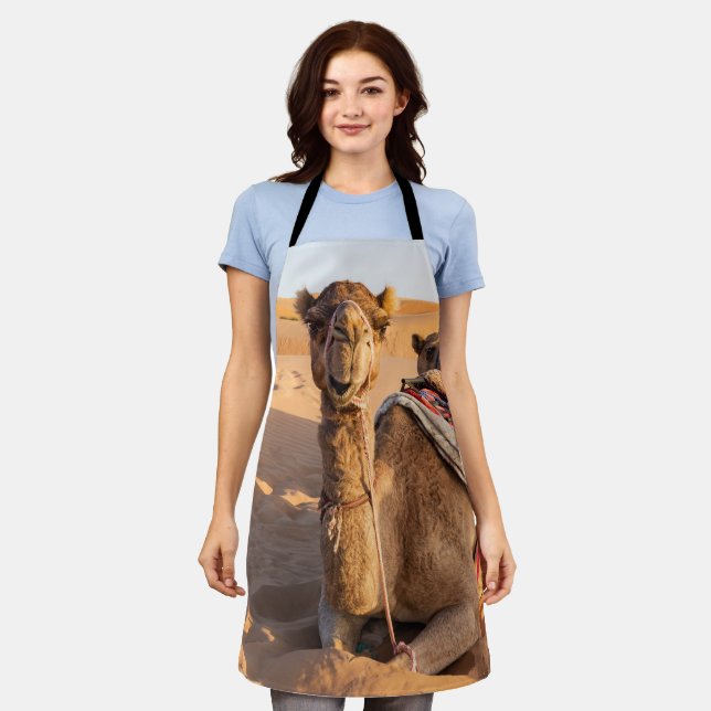 Close-up on Camel in Oman desert Apron (Worn)