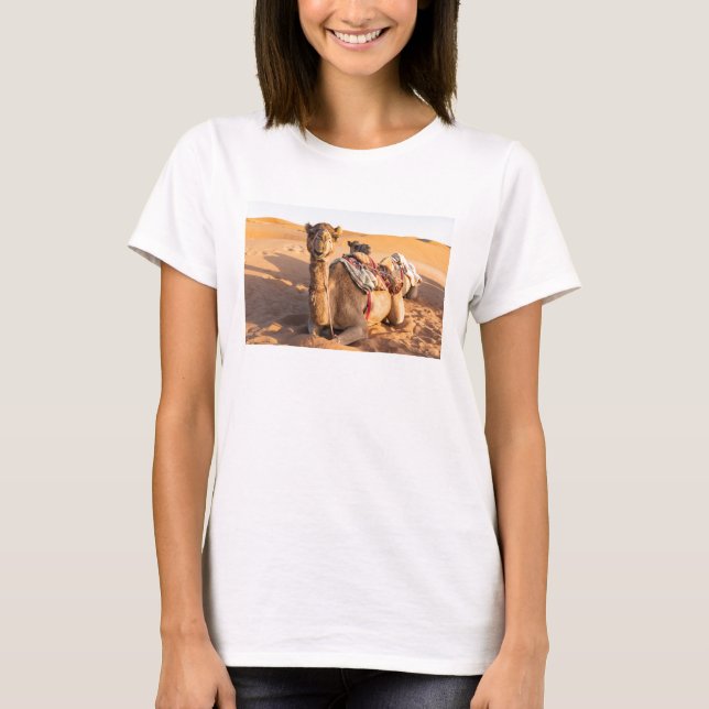 Close-up on Camel in Oman desert T-Shirt (Front)