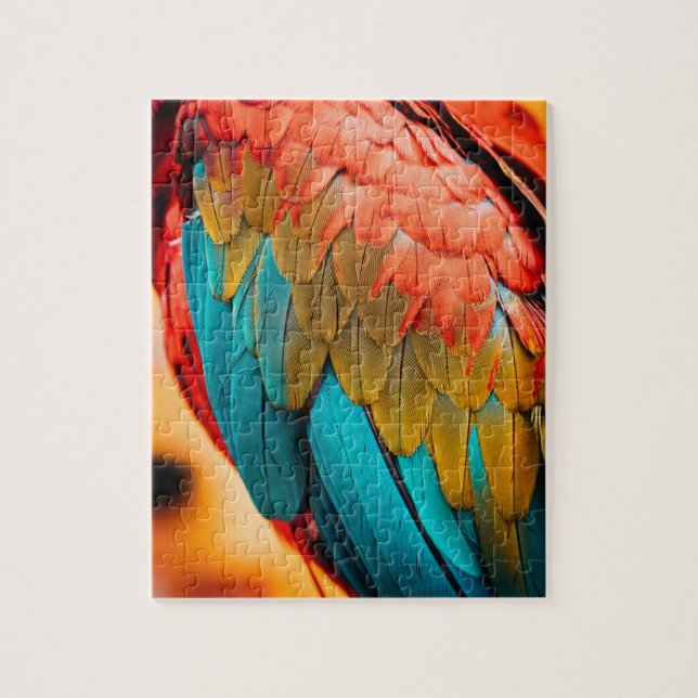 Close Up Parrot Bird Feathers Jigsaw Puzzle (Vertical)