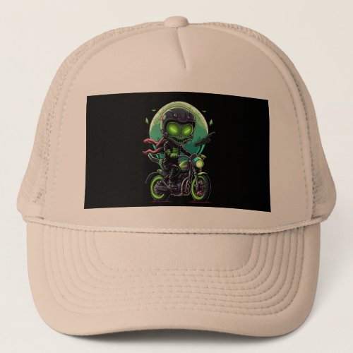 close_up_person_motorcycle_with_green_light trucker hat
