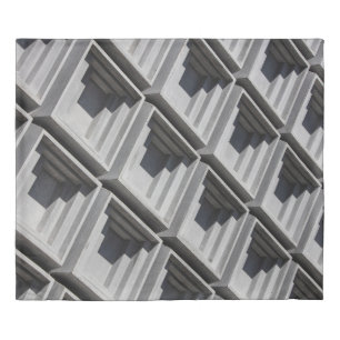 Close-up photo of gray building duvet cover