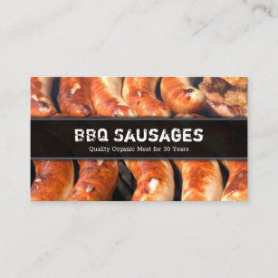 Close up Photo of Sausages on BBQ - Business Card
