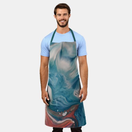 Close Up Photo of Water Marbling Paint Apron