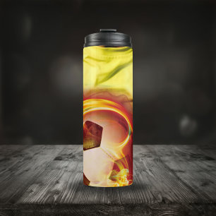Close-up Photo Soccer Player and Ball Thermal Tumbler