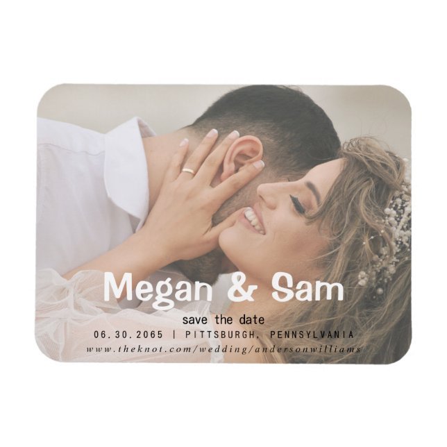 Close-up Photo Wedding Save the Date Magnet (Horizontal)