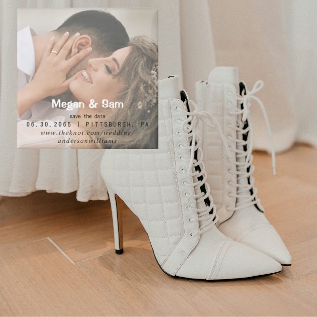 Close-up Photo Wedding Save the Date Square Magnet (Creator Uploaded)