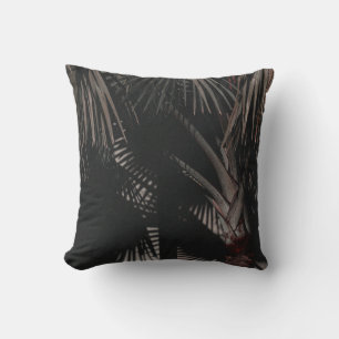 CLOSE-UP PHOTOGRAPHY OF GREEN LEAFED PALM THROW PILLOW