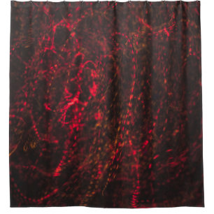 Close-up photography of red lights shower curtain