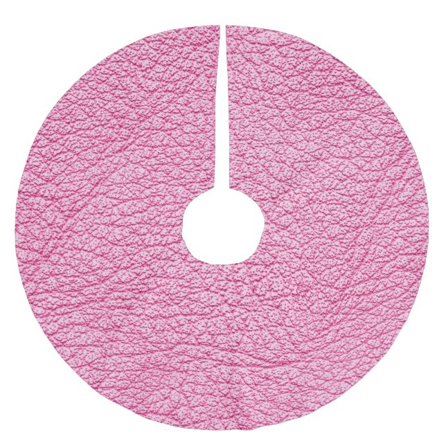 Close-up pink leather, textured background. brushed polyester tree skirt (Front)