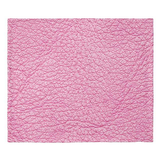 Close-up pink leather, textured background. duvet cover (Front)