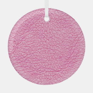 Close-up pink leather, textured background. glass ornament