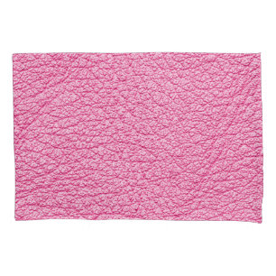 Close-up pink leather, textured background. pillow case