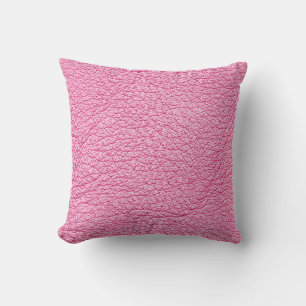 Close-up pink leather, textured background. throw pillow