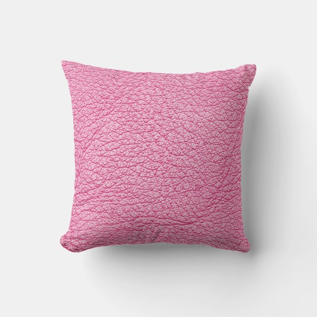 Close-up pink leather, textured background. throw pillow (Front)