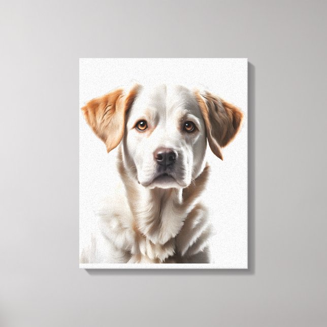 Close-Up Portrait of a Sweet-Faced Dog Canvas Print (Front)