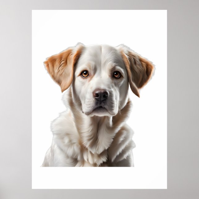 Close-Up Portrait of a Sweet-Faced Dog Poster (Front)