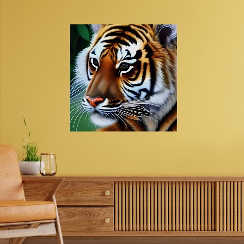 Close_Up Portrait Painting Of  A Tiger Poster