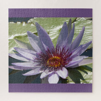 Close Up Puzzle: Purple Lotus Flower Jigsaw Puzzle