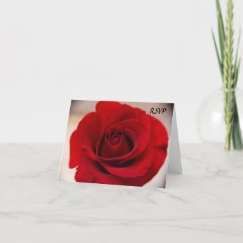 Close Up Red Rose Rsvp Invitation by ChristyWyoming at Zazzle
