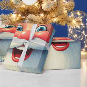 Close-Up Santa Claus Christmas Wrapping Paper