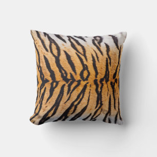 Close-Up Shot of Real Indo-Chinese Tiger (Panthera Throw Pillow