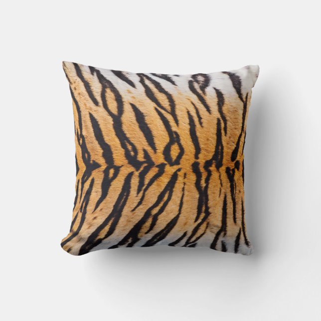 Close-Up Shot of Real Indo-Chinese Tiger (Panthera Throw Pillow (Front)