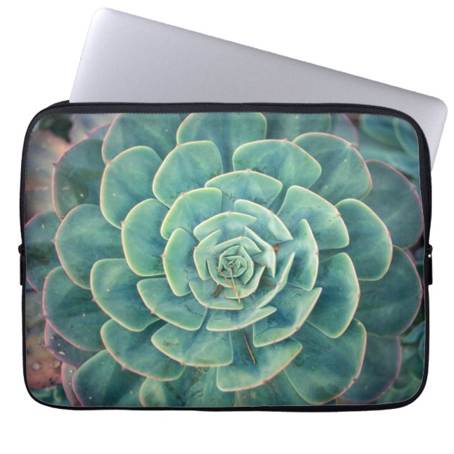 Close-up Succulent Laptop Sleeve (Front)