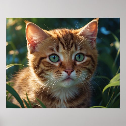  Close Up Tabby Kitty Cat 54 Feline Kitten  Poster