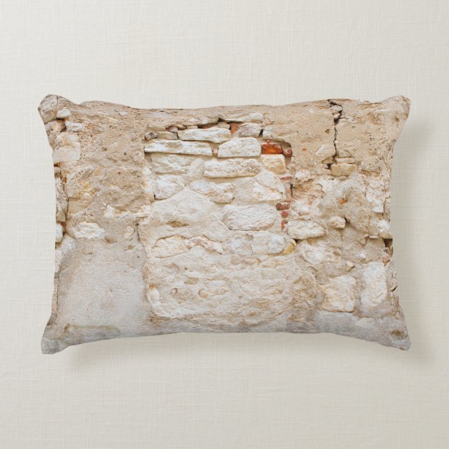 Close up texture of old stone wallabstract, antiqu accent pillow (Front)