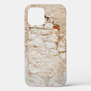 Close up texture of old stone wallabstract, antiqu iPhone 12 case