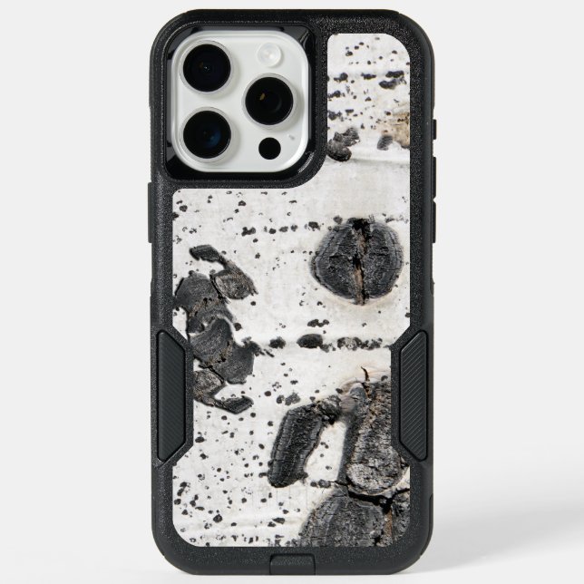 Close-Up Texture Photo | Quaking Aspen Tree Bark iPhone 15 Pro Max Case (Back)