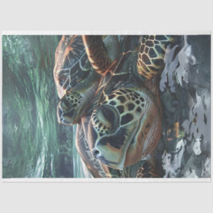 Close up Turtle in the Sea Decoupage Tissue Paper