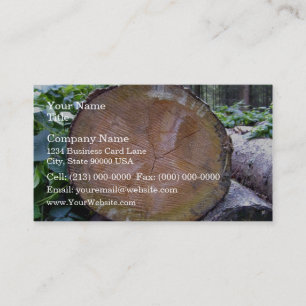 Close up view of Cut Tree Disk Texture Business Card