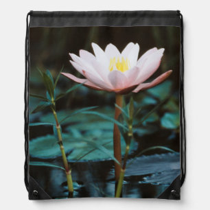 Close-Up view of Water Lily at Inle Lake Drawstring Bag